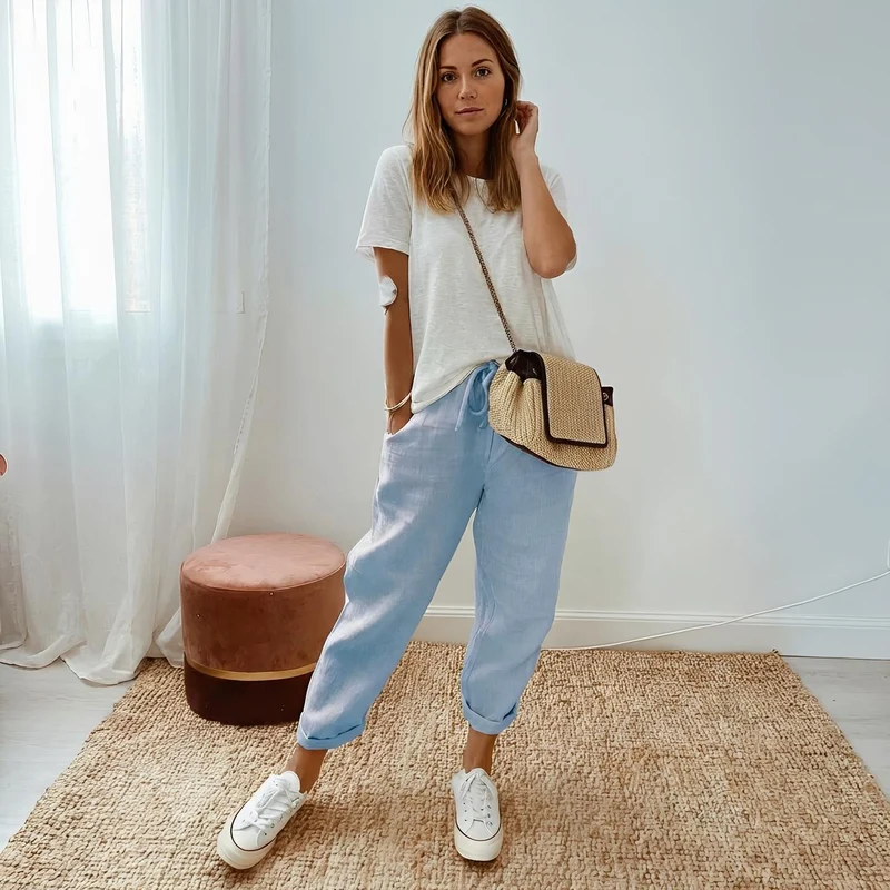 Pantalon Décontracté en Lin pour Femme | Idéal pour l'Été