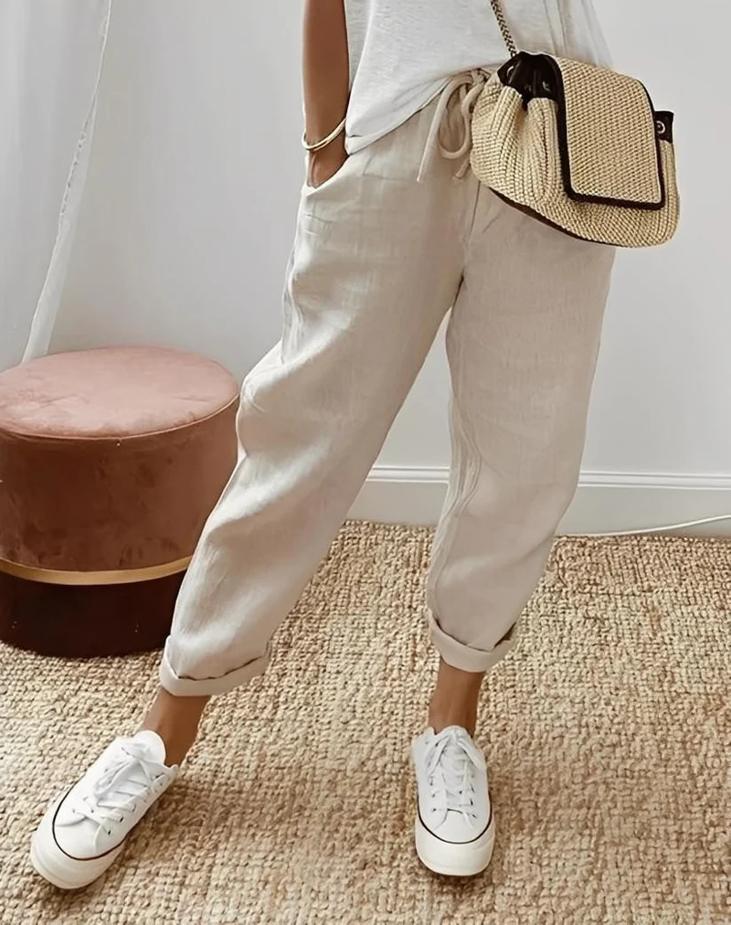 Pantalon Décontracté en Lin pour Femme | Idéal pour l'Été