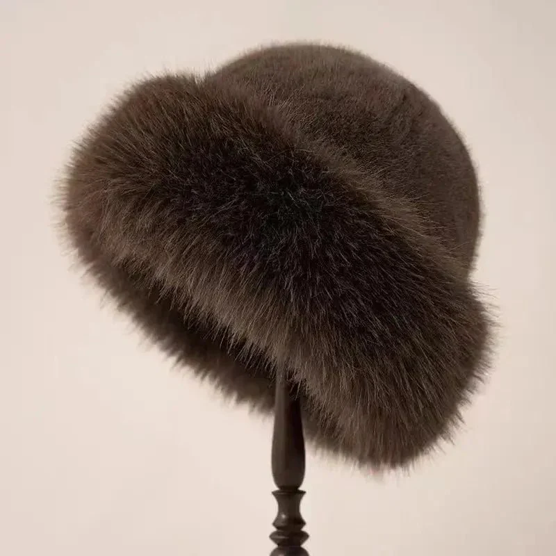 Bonnet en fausse fourrure pour Femme