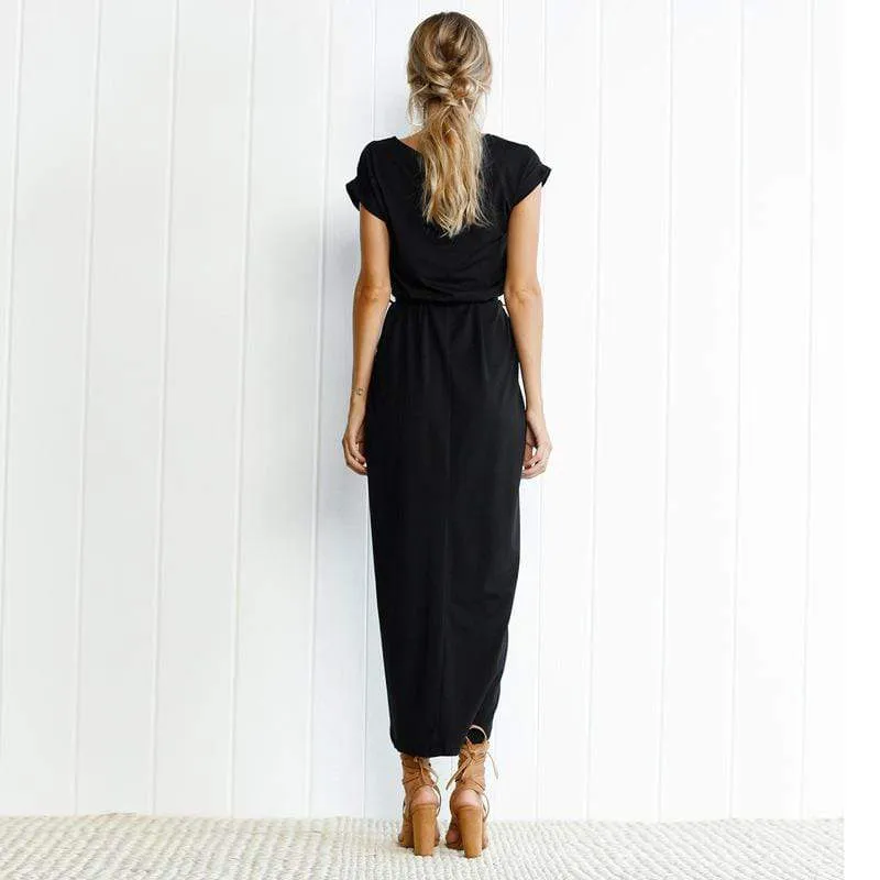 Robe longue fendue pour femmes