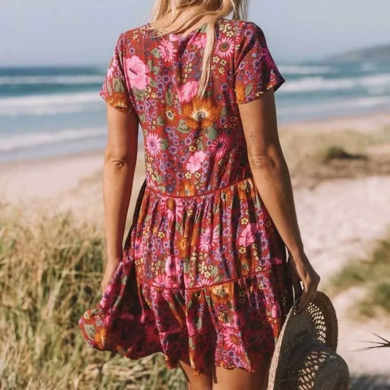 Robe Mini à Imprimé Floral pour Femmes