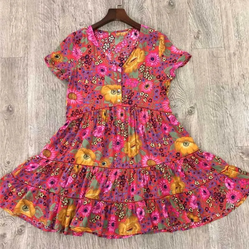 Robe Mini à Imprimé Floral pour Femmes