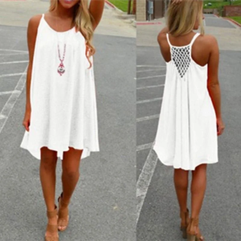 Robe de Plage d'Été Sans Manches pour Femmes