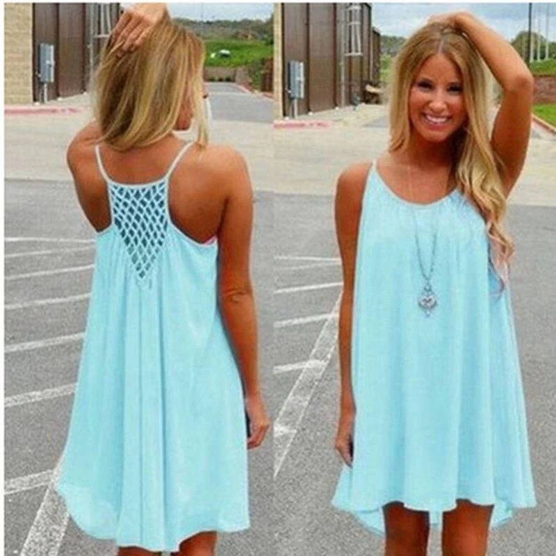 Robe de Plage d'Été Sans Manches pour Femmes
