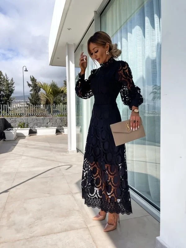 Robe longue en dentelle élégante pour femmes