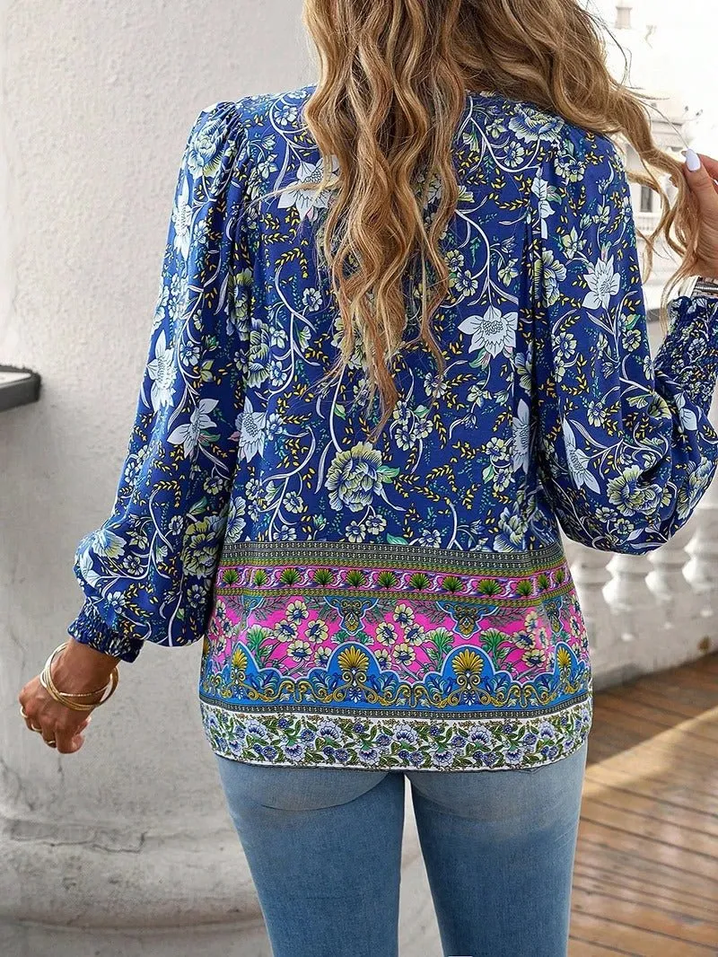 Blouse d'été à imprimé floral pour femmes