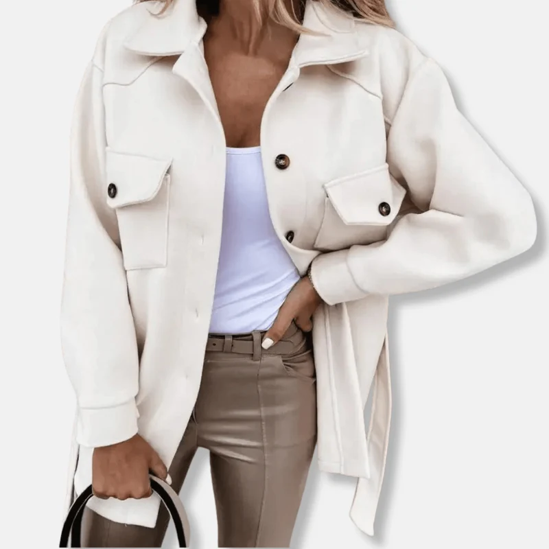 Veste Surchemise Longue en Laine Pour Femmes