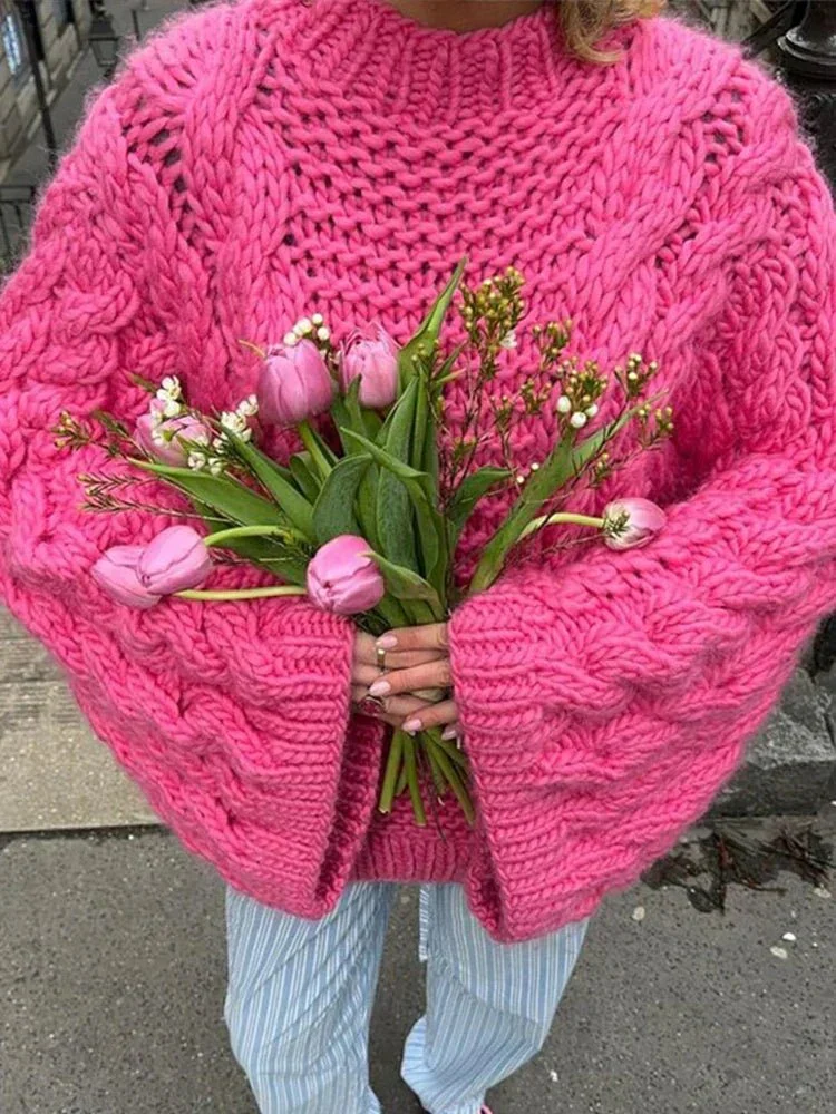 Pull Oversize à Manches Évasées pour Femme