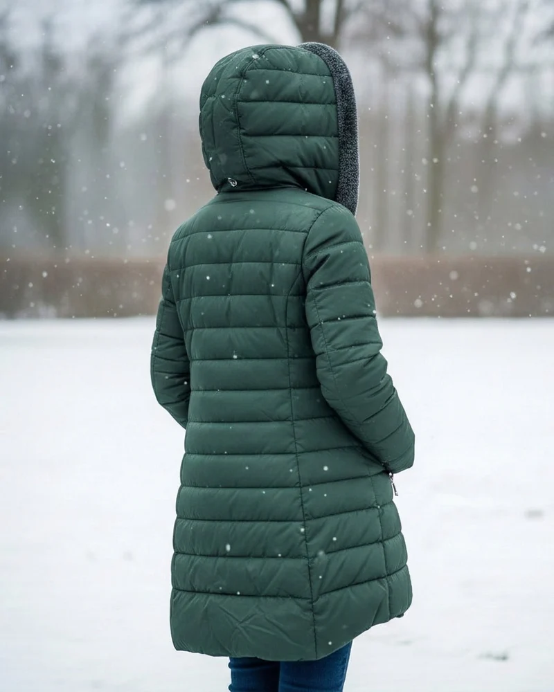 Veste d'hiver matelassée avec capuche pour femmes