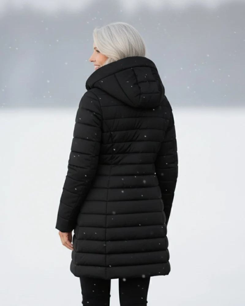Veste d'hiver matelassée avec capuche pour femmes