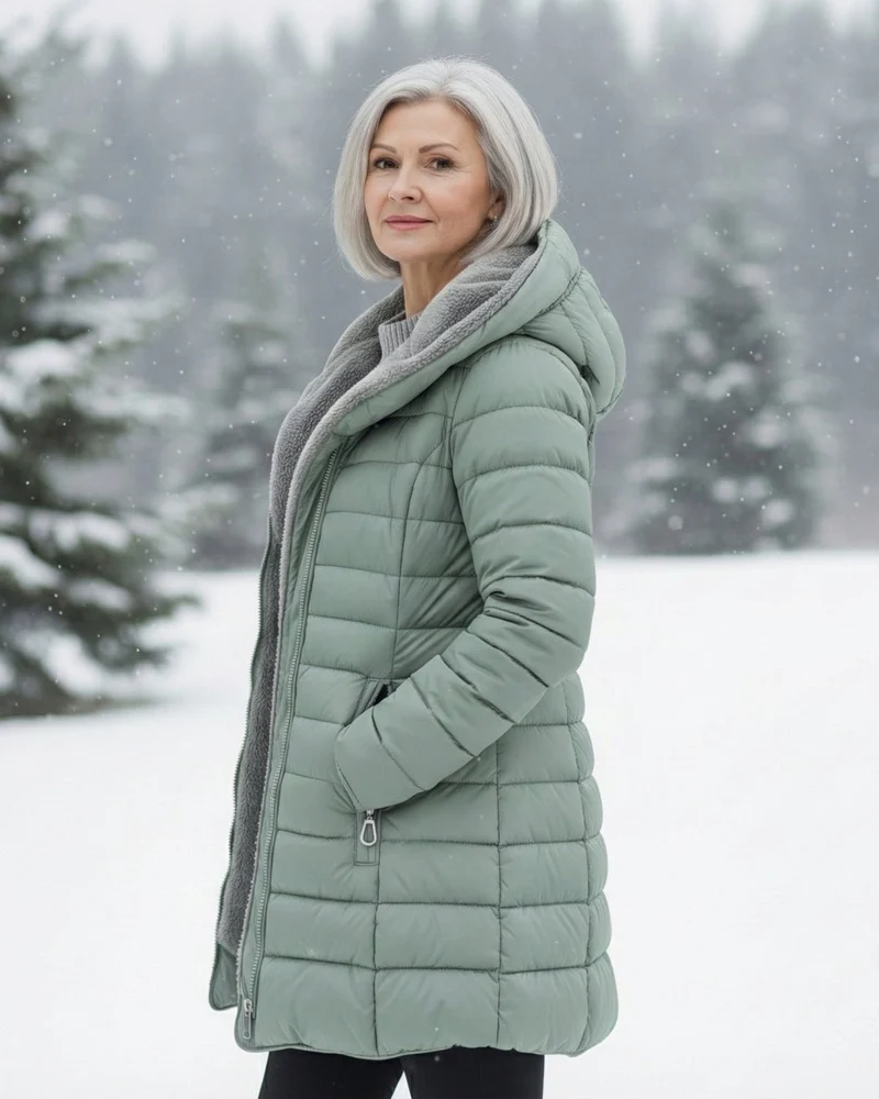 Veste d'hiver matelassée avec capuche pour femmes