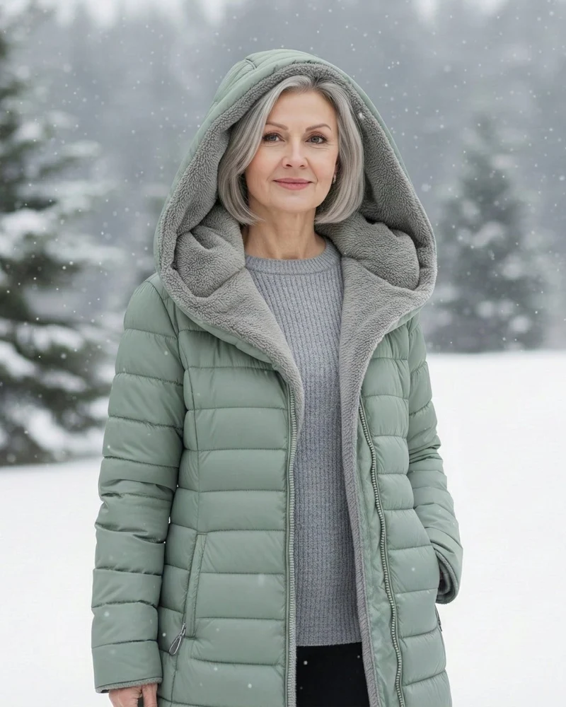 Veste d'hiver matelassée avec capuche pour femmes