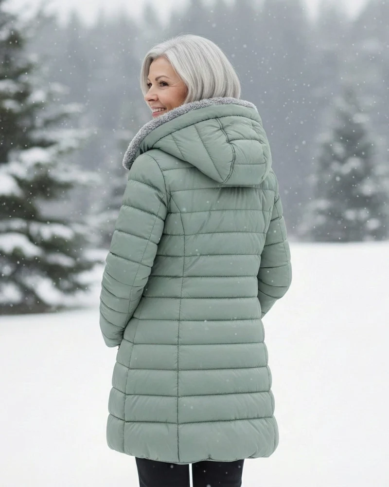 Veste d'hiver matelassée avec capuche pour femmes