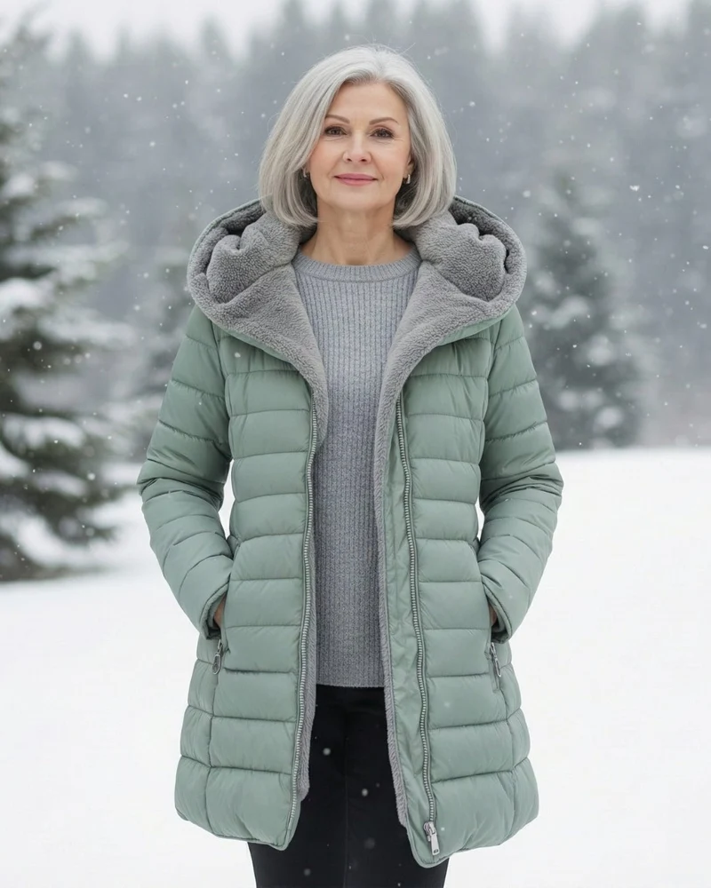 Veste d'hiver matelassée avec capuche pour femmes