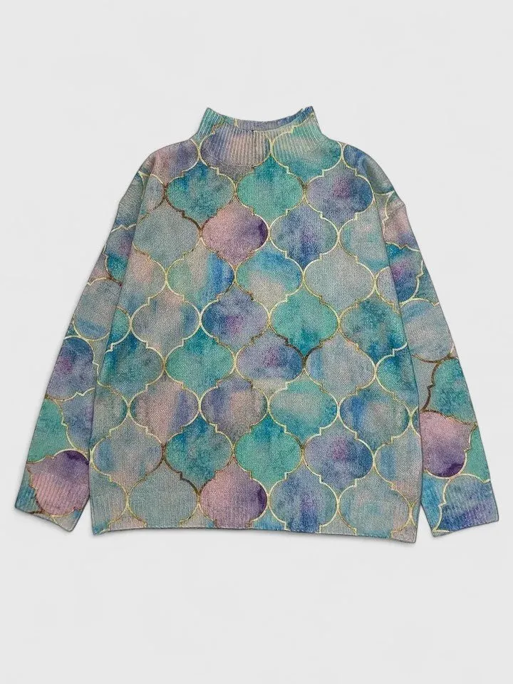 Pull en maille multicolore pour femmes