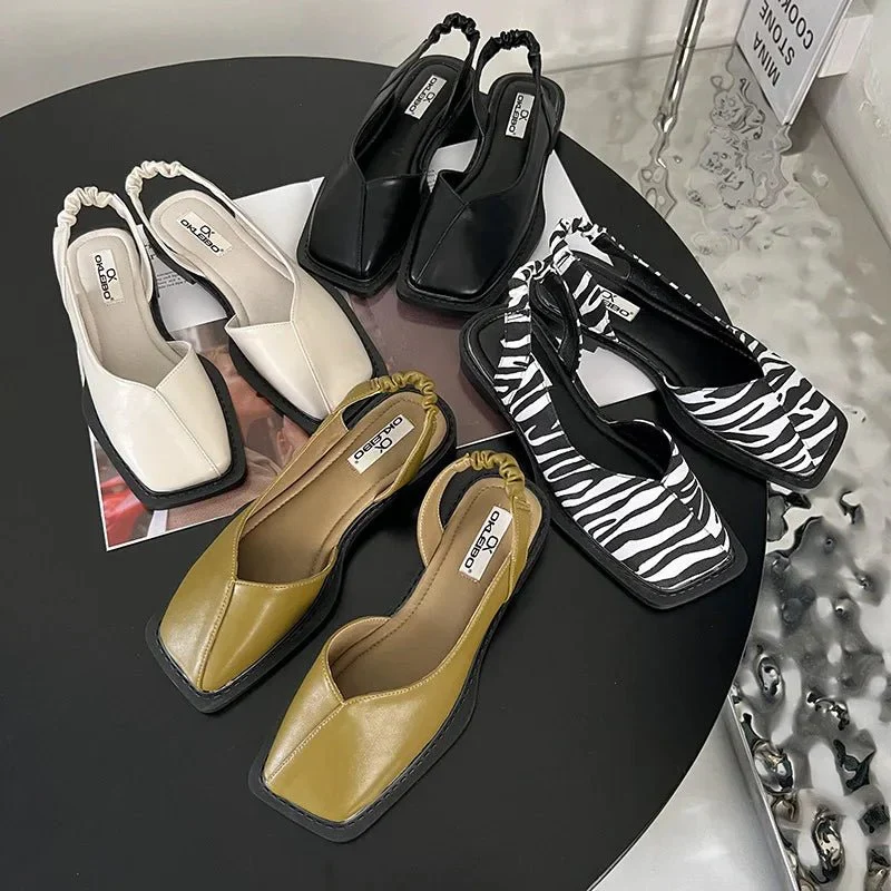 Sandales Slingback à Bout Carré pour Femme