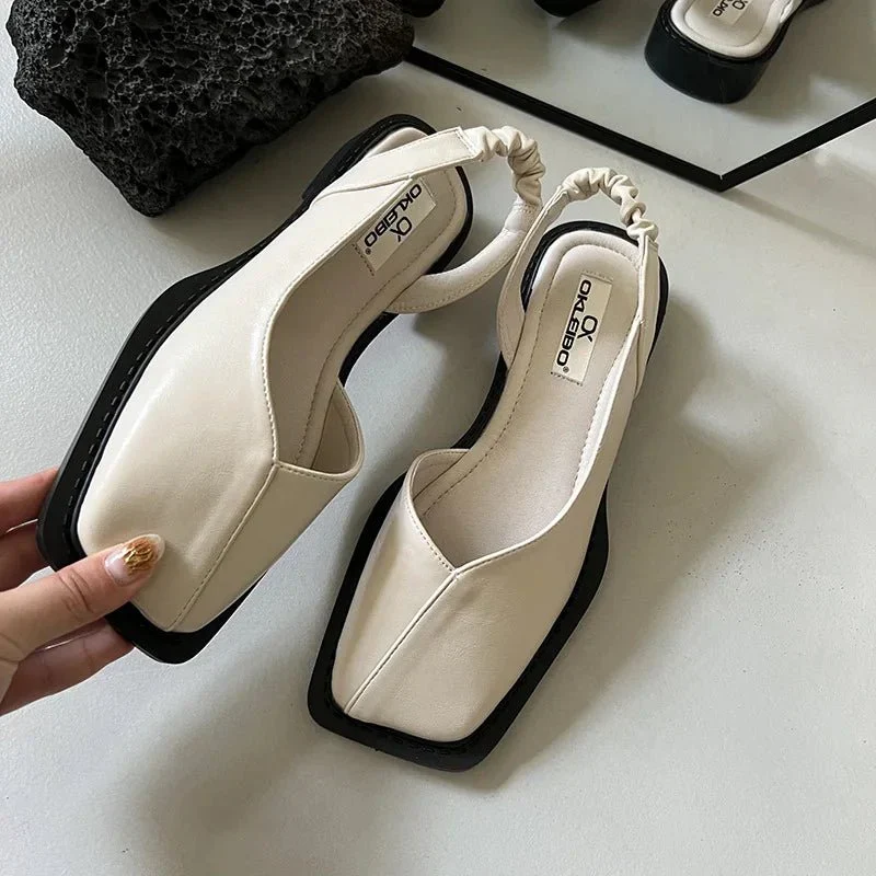 Sandales Slingback à Bout Carré pour Femme