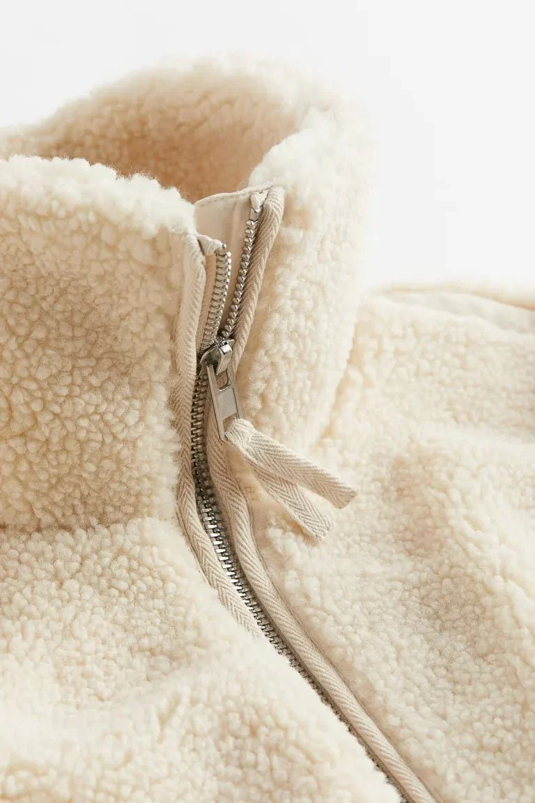 Veste Zippée Teddy à Coupe Décontractée pour Femmes