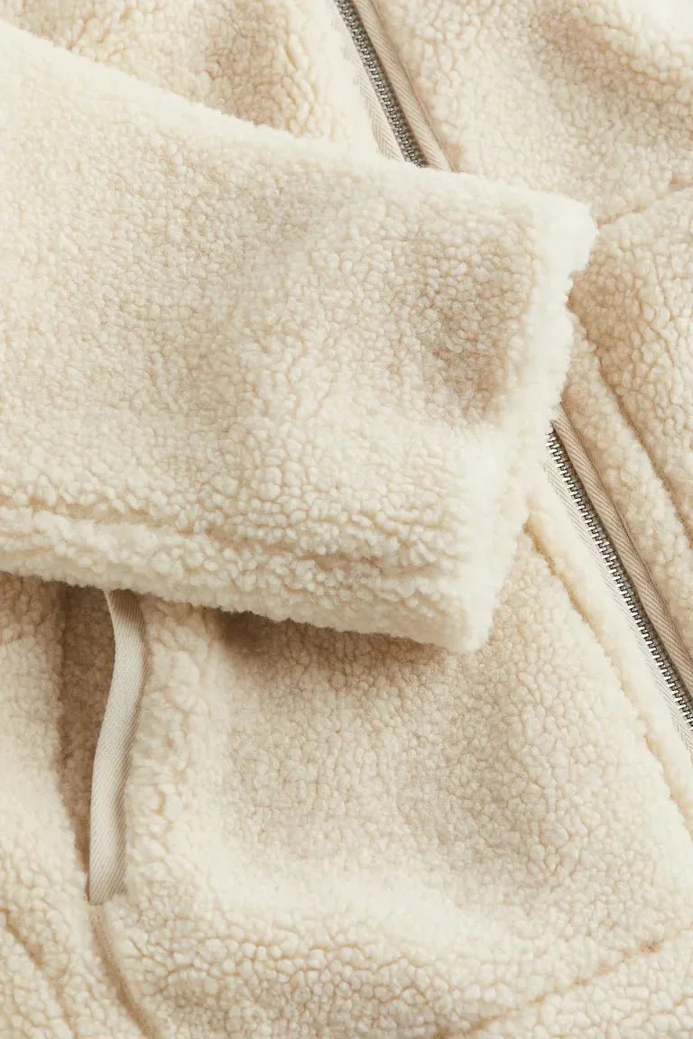 Veste Zippée Teddy à Coupe Décontractée pour Femmes