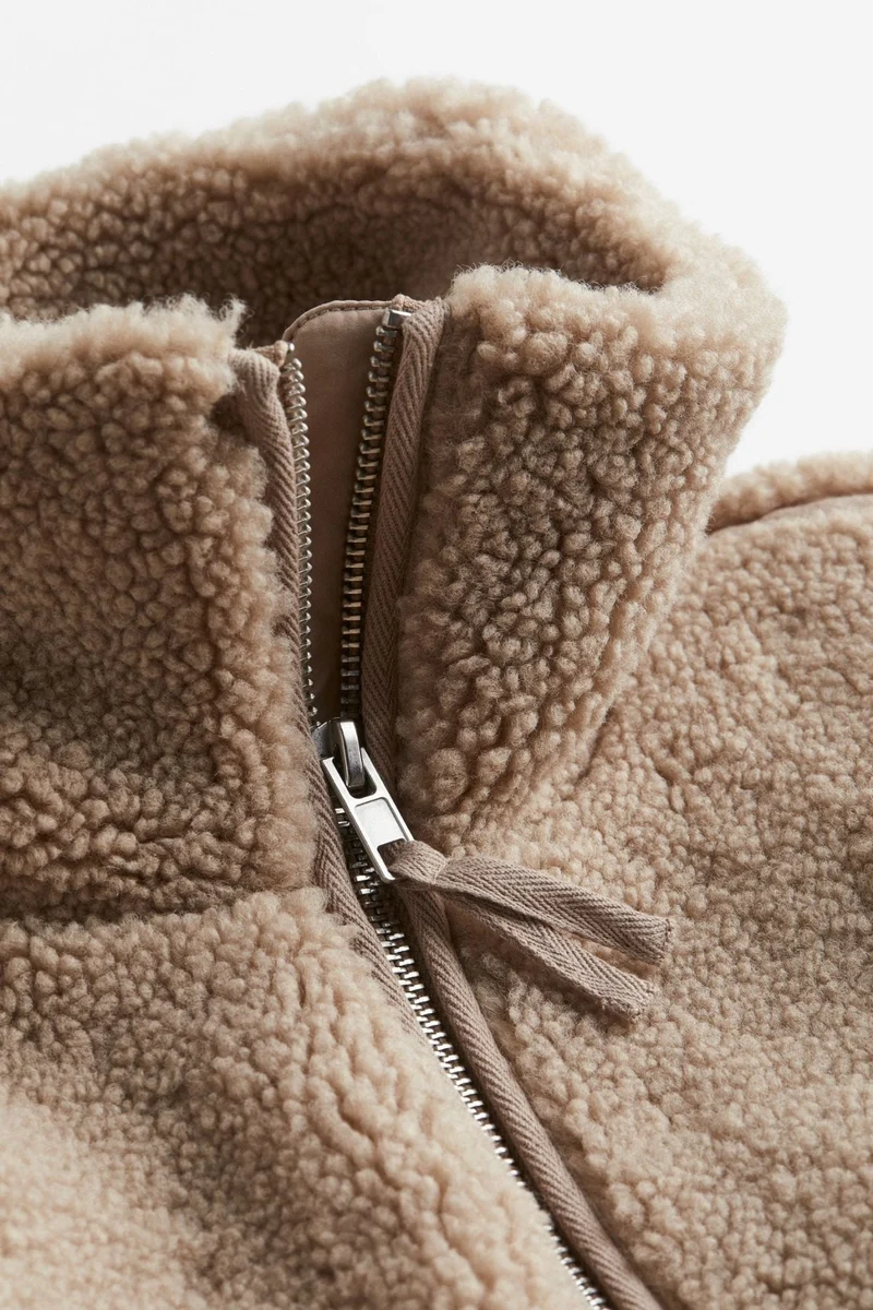 Veste Zippée Teddy à Coupe Décontractée pour Femmes