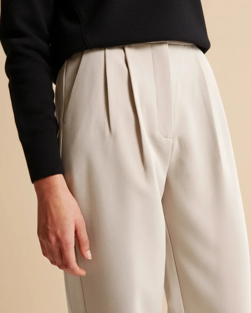 Pantalon à Jambes Larges et Taille Haute pour Femmes