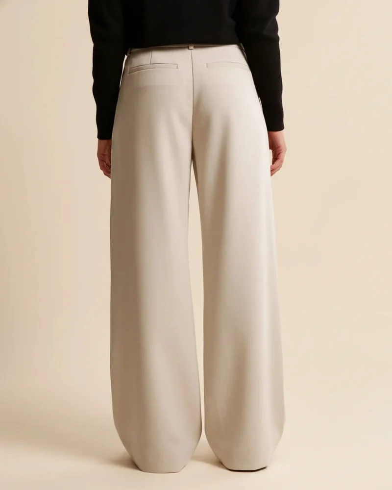 Pantalon à Jambes Larges et Taille Haute pour Femmes