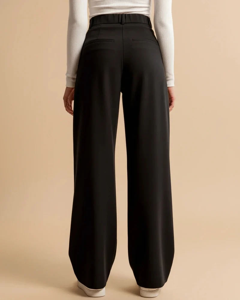 Pantalon à Jambes Larges et Taille Haute pour Femmes