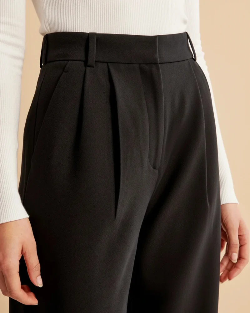 Pantalon à Jambes Larges et Taille Haute pour Femmes