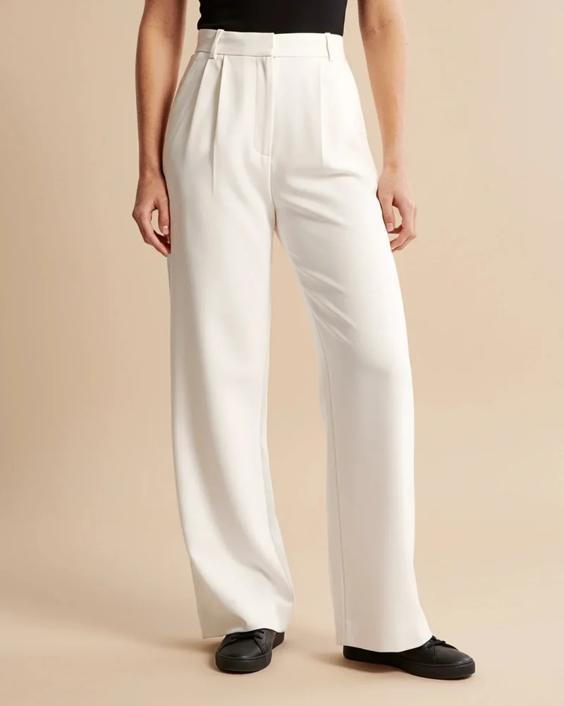 Pantalon à Jambes Larges et Taille Haute pour Femmes