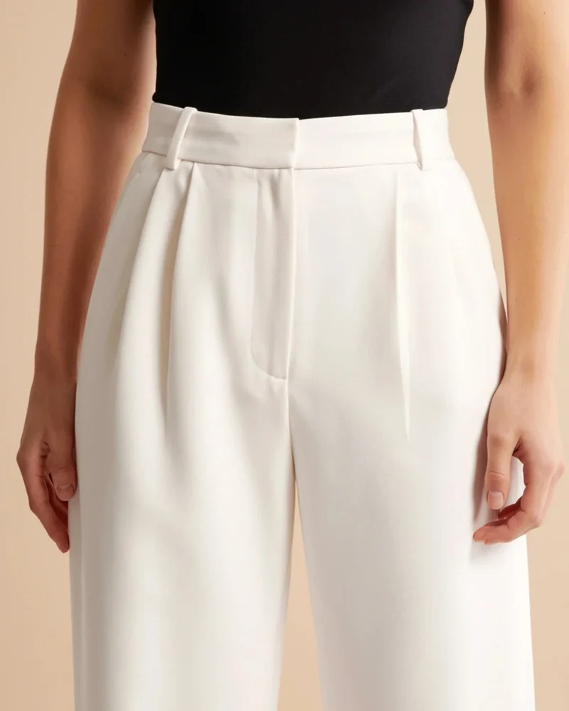 Pantalon à Jambes Larges et Taille Haute pour Femmes