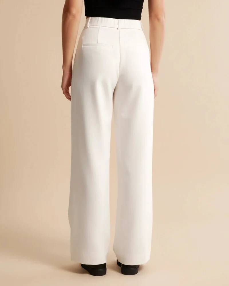 Pantalon à Jambes Larges et Taille Haute pour Femmes