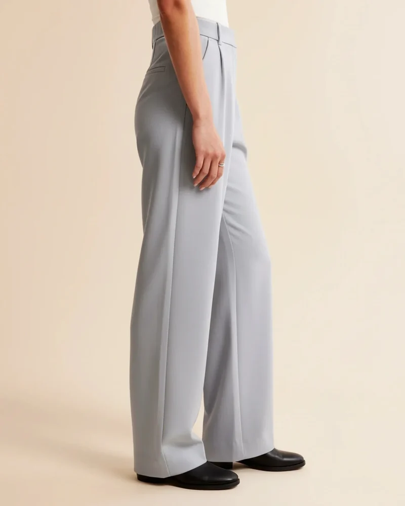 Pantalon à Jambes Larges et Taille Haute pour Femmes