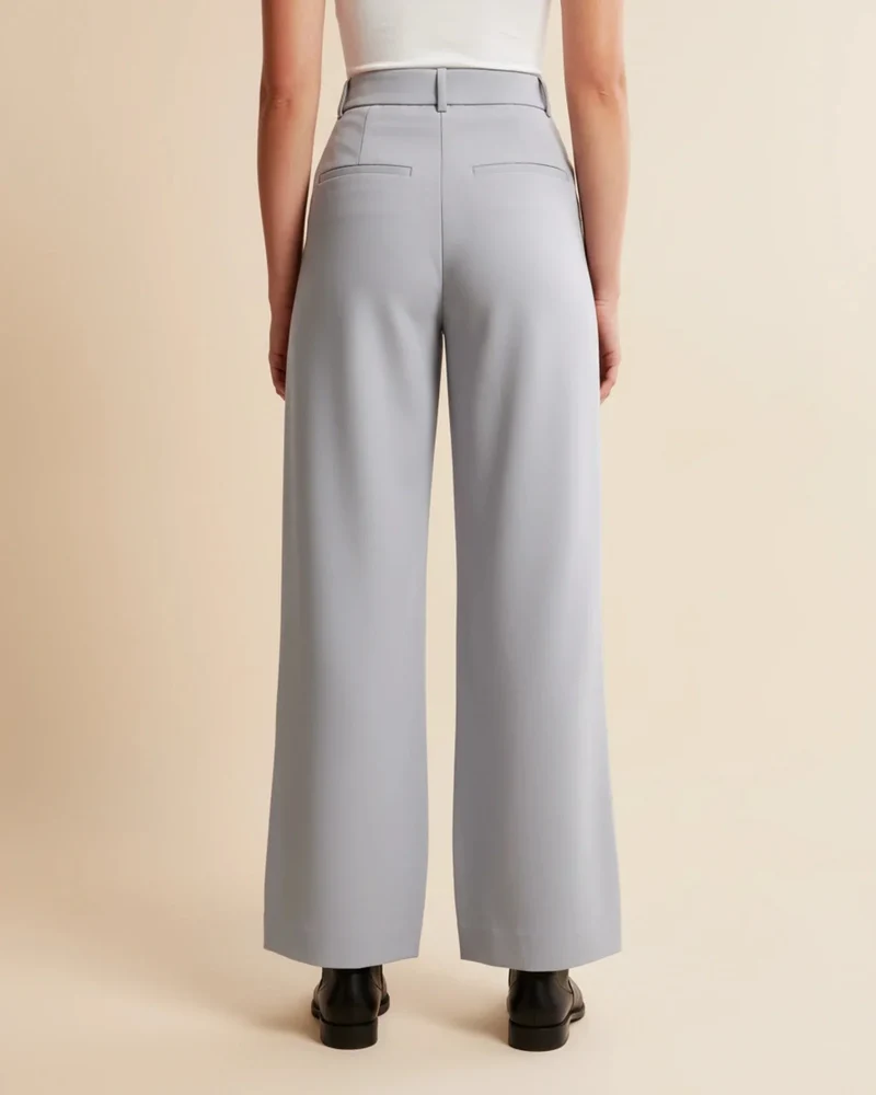 Pantalon à Jambes Larges et Taille Haute pour Femmes