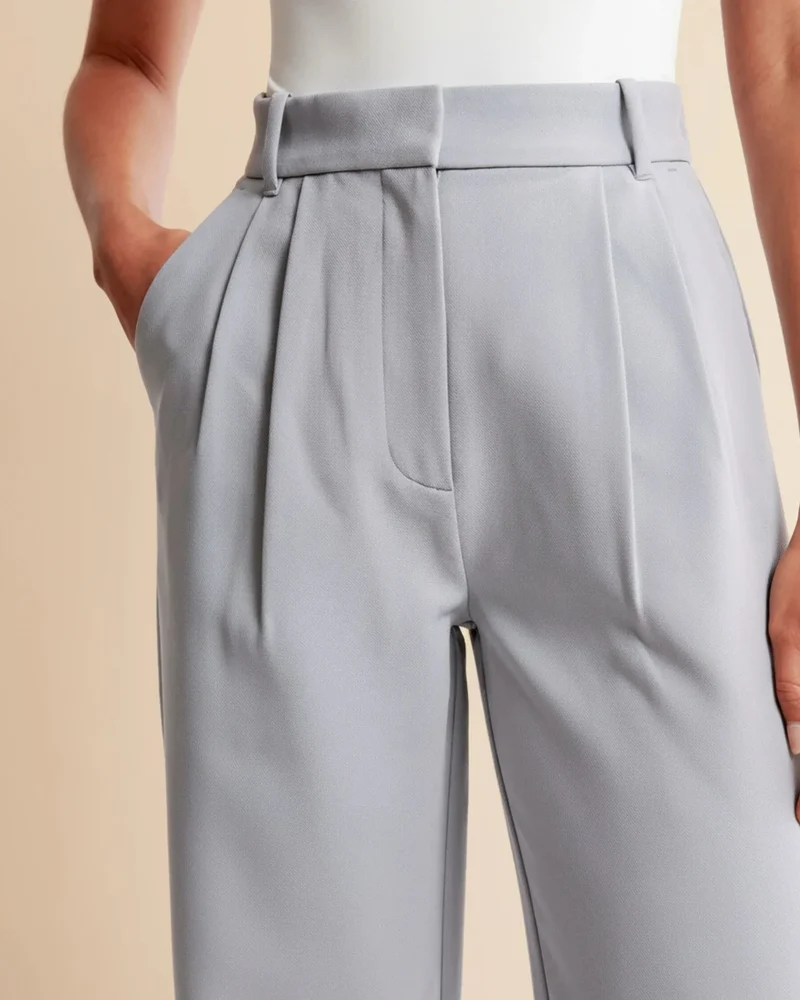 Pantalon à Jambes Larges et Taille Haute pour Femmes