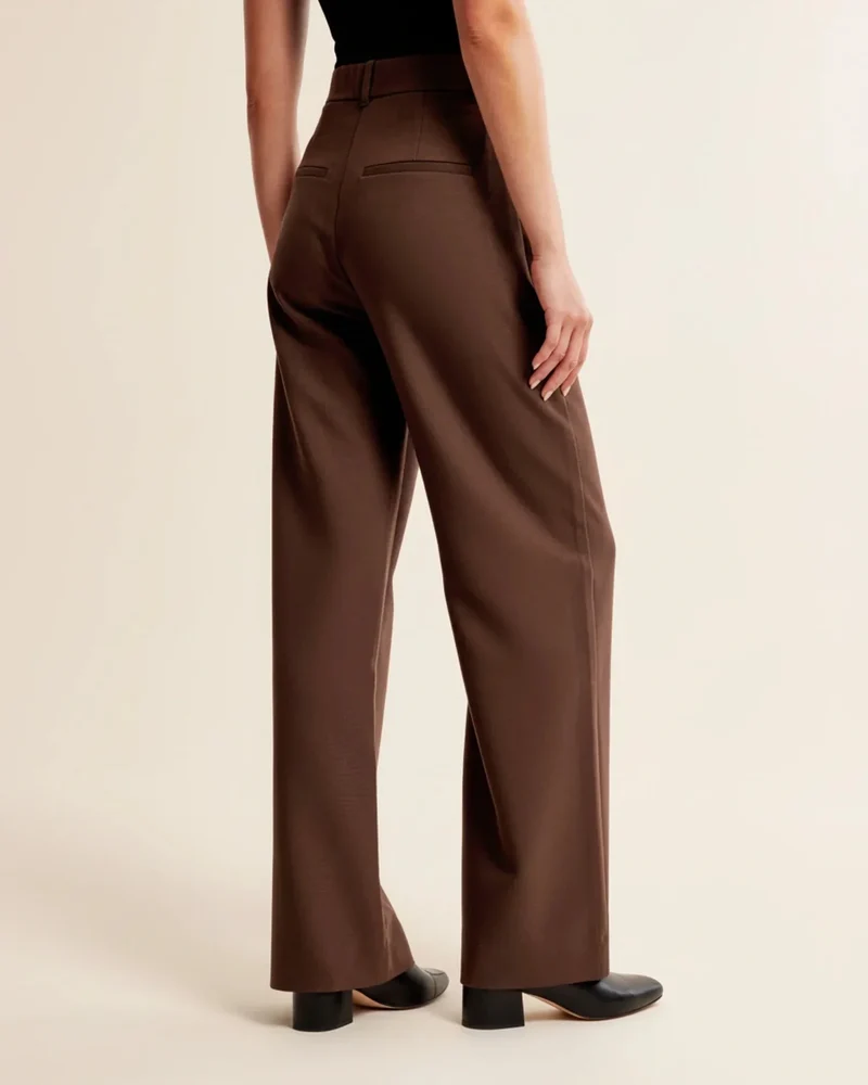 Pantalon à Jambes Larges et Taille Haute pour Femmes