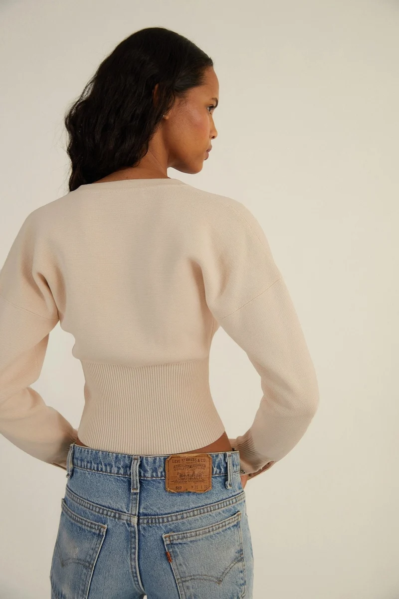 Cardigan boutonné ajusté pour femme
