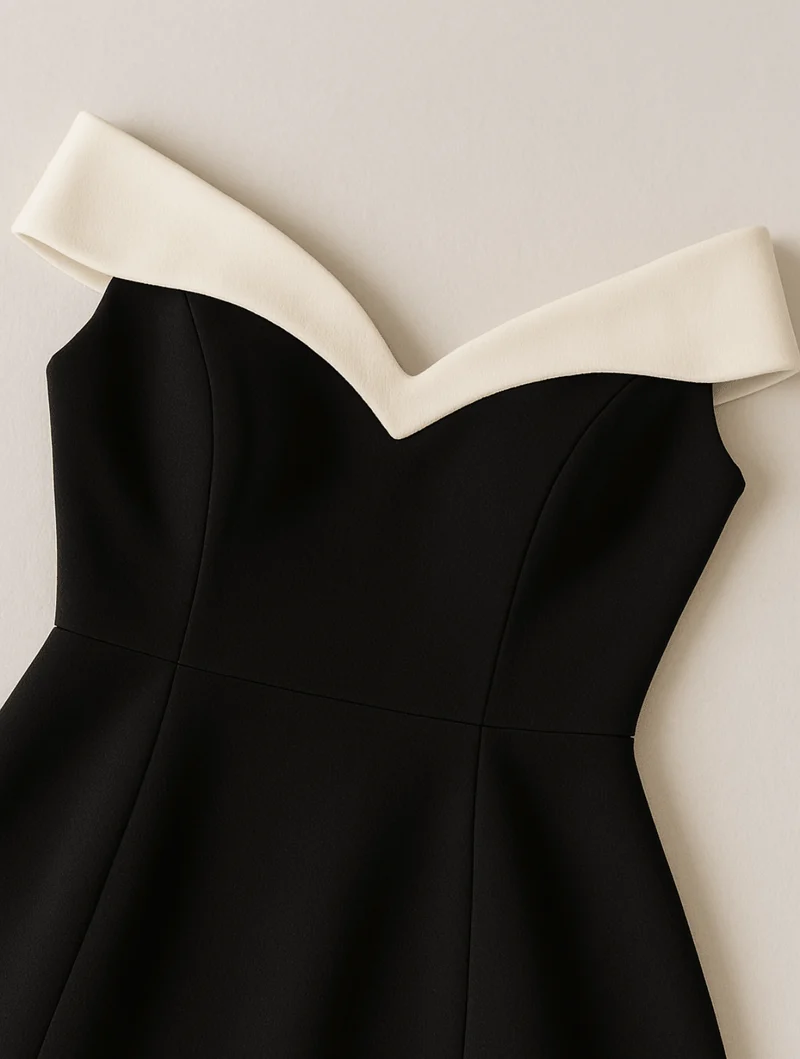 Robe Mini à Bretelles Contrastantes pour Femmes