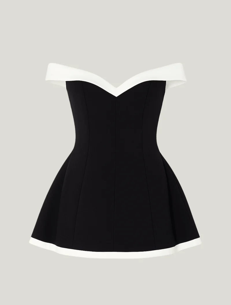 Robe Mini à Bretelles Contrastantes pour Femmes