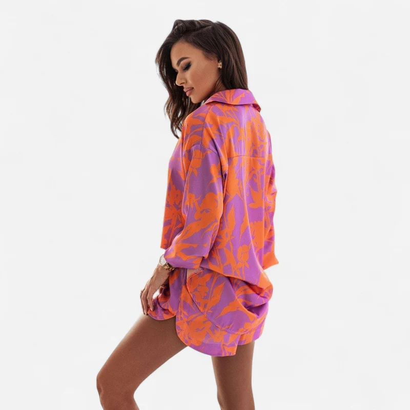 Ensemble Chemise Boutonnée et Shorts pour Femme
