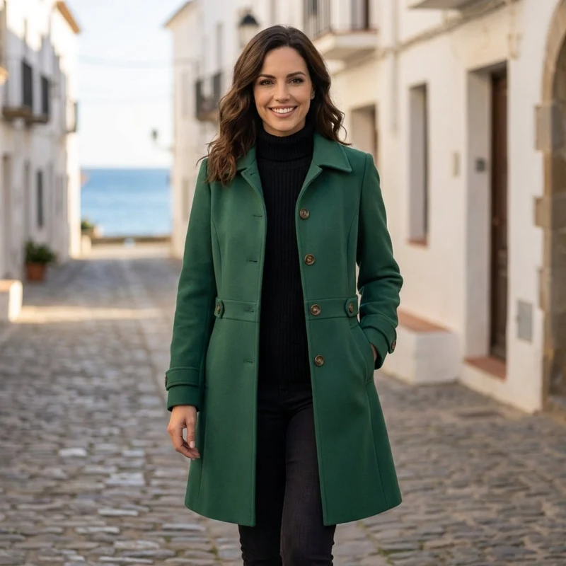 Manteau Élégant Mi-Long pour Femme