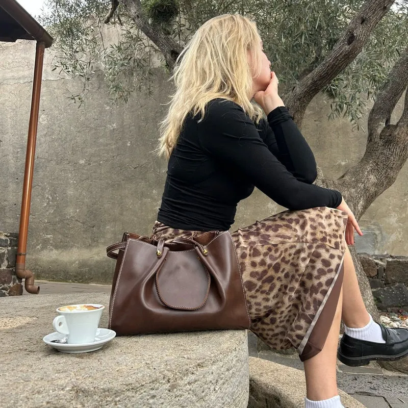 Sac Porté Épaule en Cuir Végétalien pour Femme