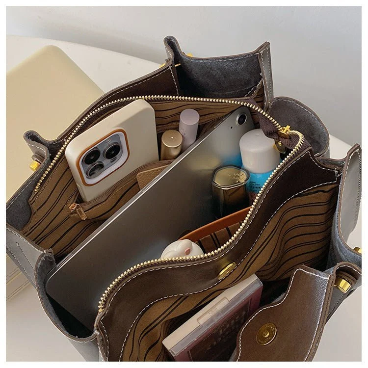 Sac Porté Épaule en Cuir Végétalien pour Femme