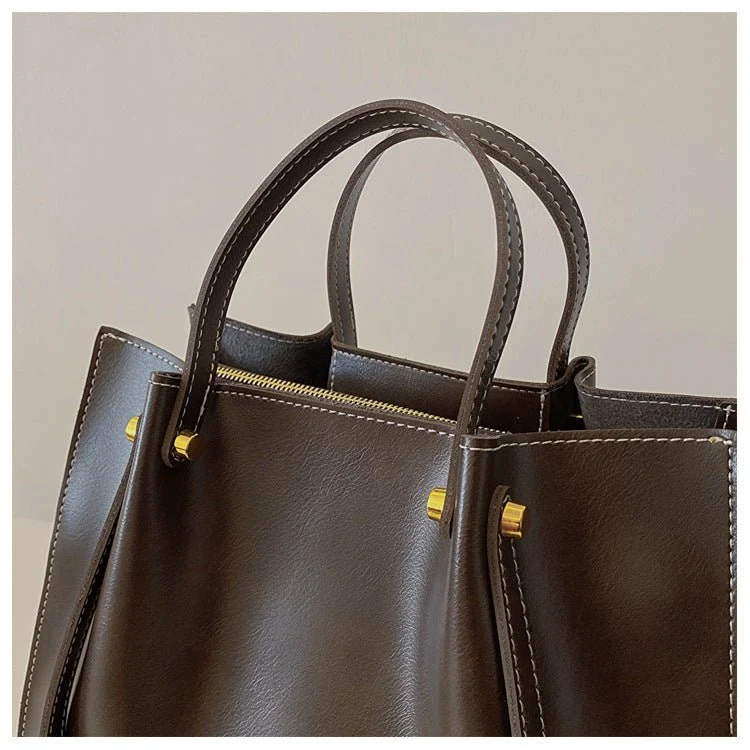 Sac Porté Épaule en Cuir Végétalien pour Femme