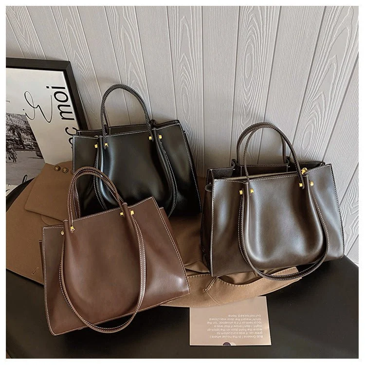 Sac Porté Épaule en Cuir Végétalien pour Femme