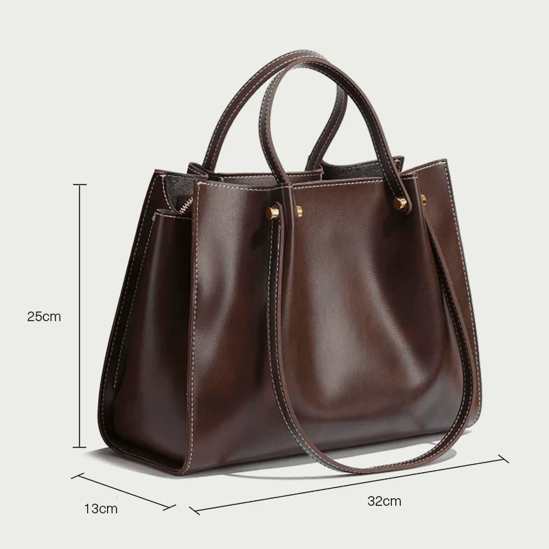 Sac Porté Épaule en Cuir Végétalien pour Femme