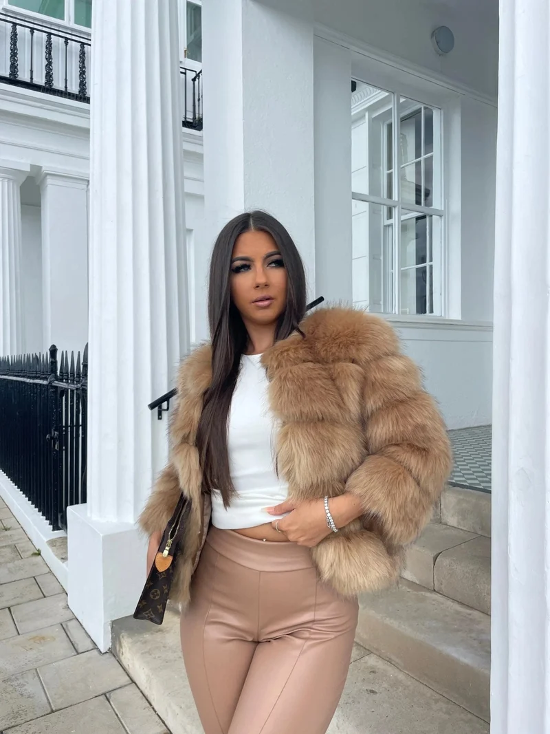 Manteau élégant en fausse fourrure pour femme