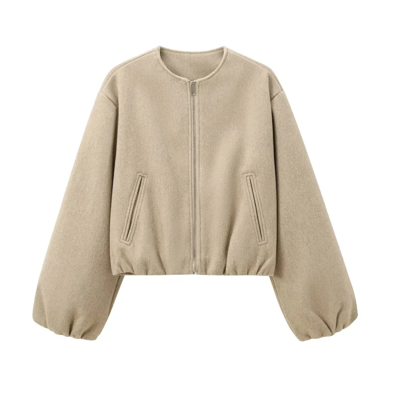 Blouson Bomber Femme Col Rond pour Femmes