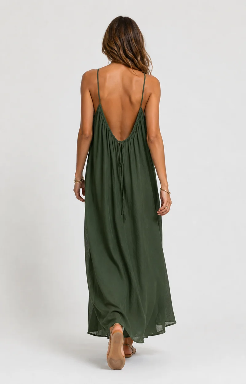 Robe Longue Sans Manches – Coupe Fluide Silhouette Maxi Pour le Quotidien