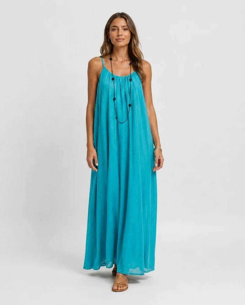 Robe Longue Sans Manches – Coupe Fluide Silhouette Maxi Pour le Quotidien