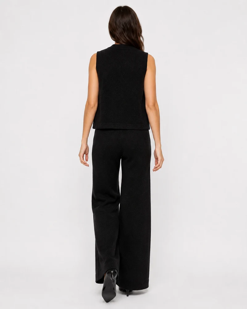 Ensemble en Maille – Gilet sans manches pantalon coordonné pour le quotidien